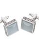 Trafalgar Trafalgar Langford Square Opal Stone Filigree Edged Cufflinks - 1