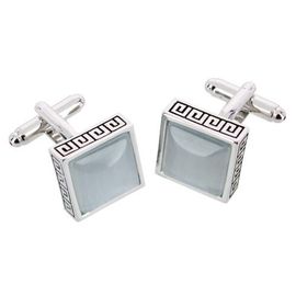 Trafalgar Trafalgar Langford Square Opal Stone Filigree Edged Cufflinks