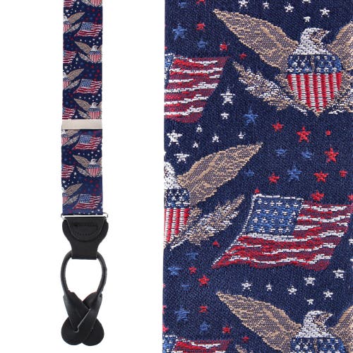 Trafalgar Trafalgar Legacy Soars Patriotic Bald Eagle Silk Novelty Button End Suspenders