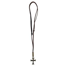 Trafalgar Trafalgar Manu Cross and Bead Leather Adjustable Necklace