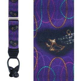Trafalgar Trafalgar Mardi Gras Celebration Silk Button End Suspenders (braces)