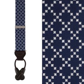 Trafalgar Trafalgar Rowan Geometric Pattern Silk Button End Suspenders (braces)