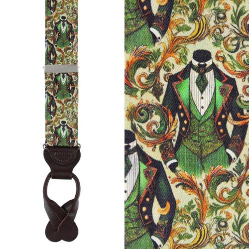 Trafalgar Trafalgar Shall We Dance Silk Novelty Button End Suspenders