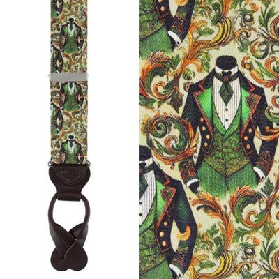 Trafalgar Trafalgar Shall We Dance Silk Novelty Button End Suspenders