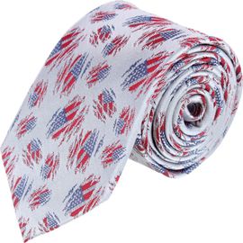 Trafalgar Trafalgar Stars & Stripes Secret Silver Silk Novelty Necktie 