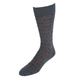 Trafalgar Trafalgar The Hunt Is On Mid-Calf Fox Noevlty Pima Cotton Dress Sock