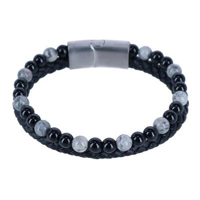 Trafalgar Trafalgar Thurgood Beaded and Braided Leather Secure Clasp Bracelet