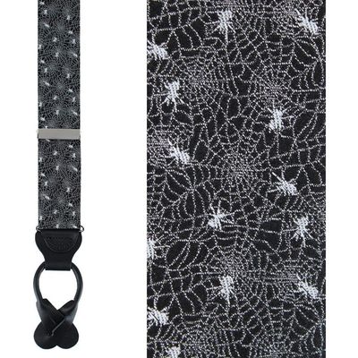 Trafalgar Trafalgar Venom Spider Web Motif Novelty Silk Button End Suspenders (braces)