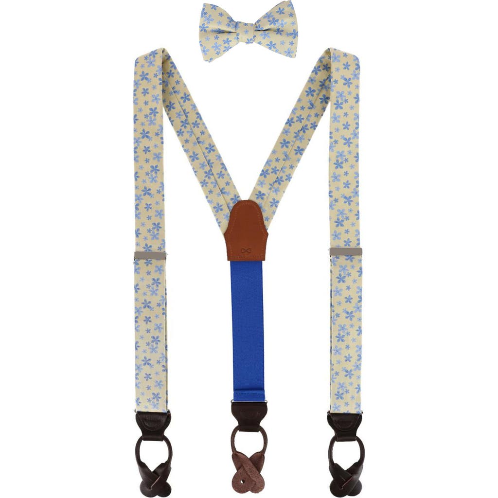 Trafalgar Trafalgar Weldon Floral Silk Suspenders (Braces) and Bow Tie Bundle