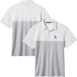 TravisMathew Men's TravisMathew White/Gray Los Angeles Dodgers Home Run Leader Tri-Blend Polo 