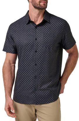 TravisMathew TravisMathew Techwoven Beach Hut Short Sleeve Performance Button-Up Shirt
