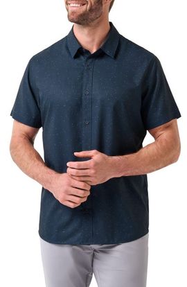 TravisMathew TravisMathew Techwoven Chartered Short Sleeve Performance Button-Up Shirt