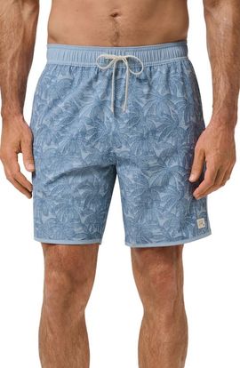 TravisMathew TravisMathew Tidal Whisper Palm Tree Print Swim Trunks