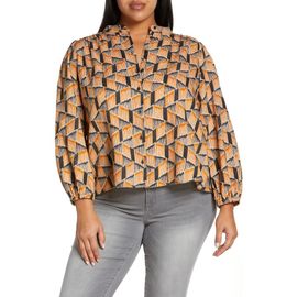 Treasure & Bond Treasure & Bond Balloon Sleeve Cotton Blouse