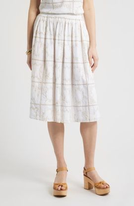 Treasure & Bond Treasure & Bond Cotton Eyelet Midi Skirt