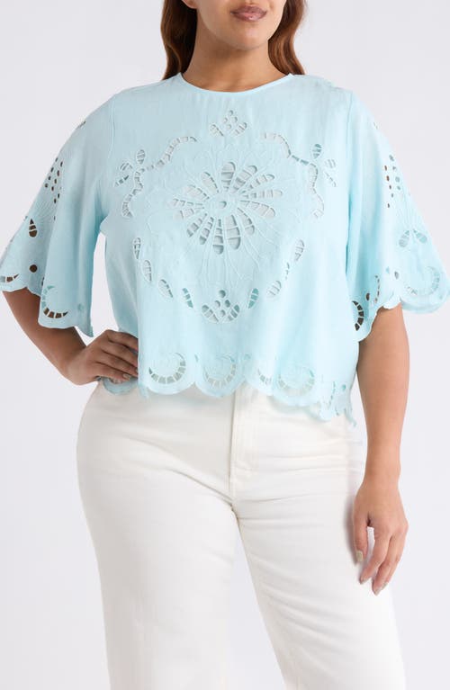 Treasure & Bond Treasure & Bond Cutout Linen Blend Top