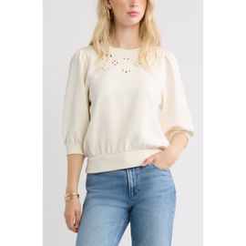 Treasure & Bond Treasure & Bond Cutwork Eyelet Sweatshirt