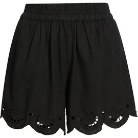Treasure & Bond Treasure & Bond Cutwork Hem Linen Blend Pull-On Shorts
