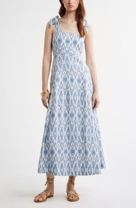 Treasure & Bond Treasure & Bond Floral Linen Blend Maxi Sundress