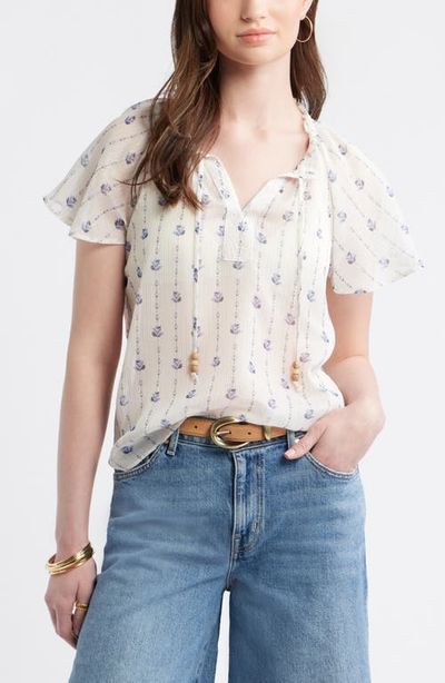 Treasure & Bond Treasure & Bond Floral Print Embroidered Chiffon Top