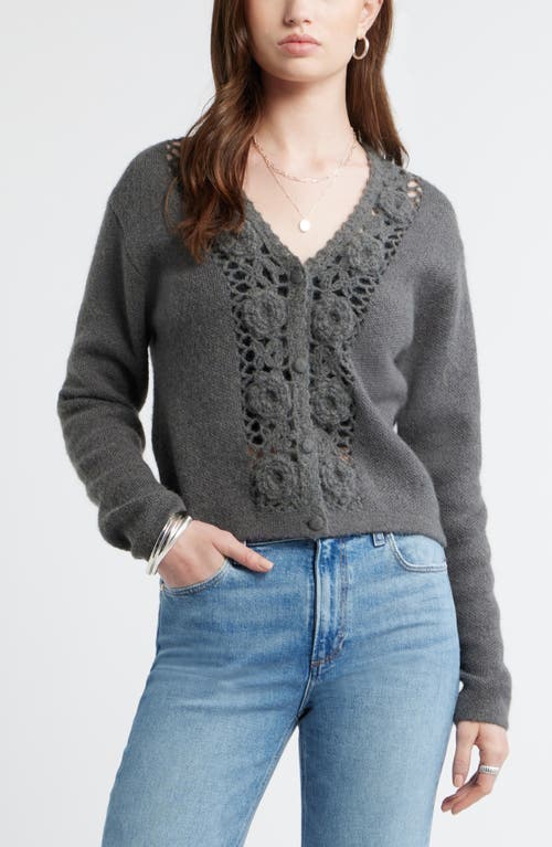 Treasure & Bond Treasure & Bond Floral Trim Cardigan