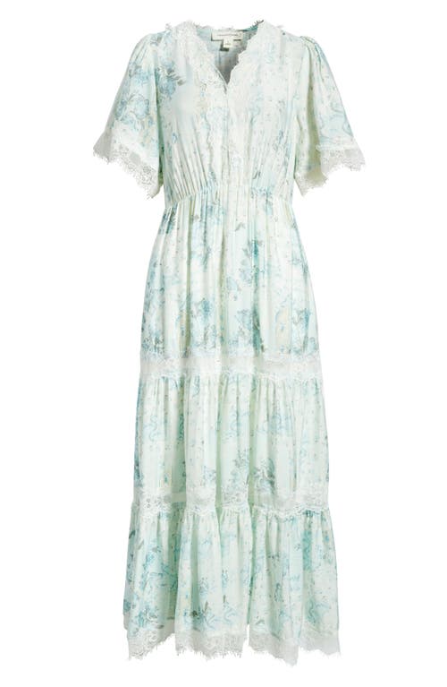 Treasure & Bond Treasure & Bond Garden Lace Trim Tiered Maxi Dress
