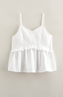 Treasure & Bond Treasure & Bond Kids' Floral Embroidered Cotton Camisole