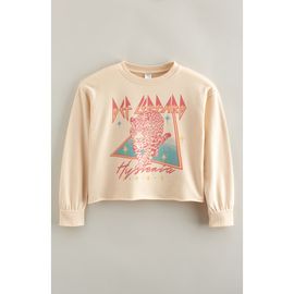 Treasure & Bond Treasure & Bond Kids' Graphic Raw Hem Crop Crewneck Sweatshirt