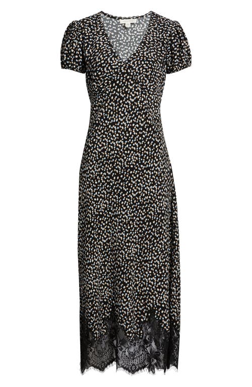 Treasure & Bond Treasure & Bond Lace Trim Bias Cut Midi Dress