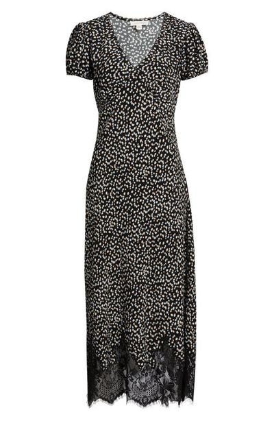Treasure & Bond Treasure & Bond Lace Trim Bias Cut Midi Dress
