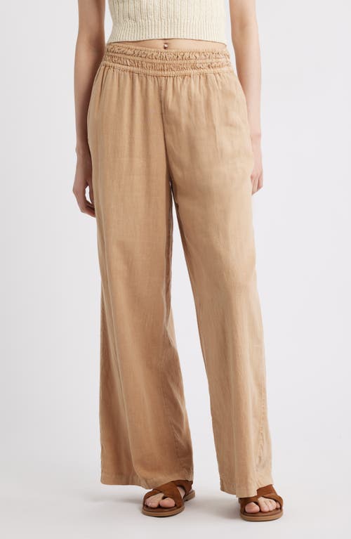 Treasure & Bond Treasure & Bond Linen Blend Smocked Waist Wide Leg Pants