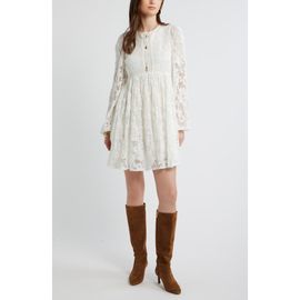 Treasure & Bond Treasure & Bond Long Sleeve Lace Babydoll Dress