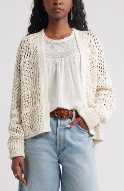 Treasure & Bond Treasure & Bond Openwork Slouchy Cotton Cardigan