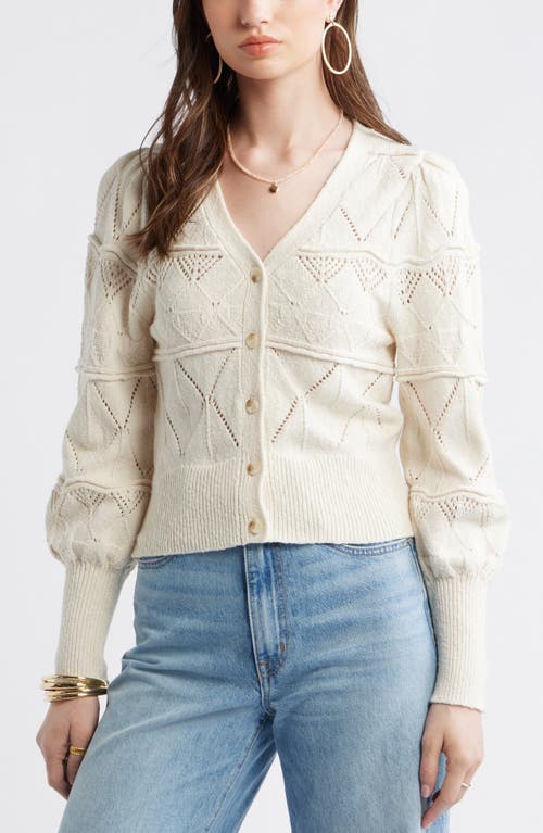 Treasure & Bond Treasure & Bond Pointelle Knit Button Front Cotton Cardigan