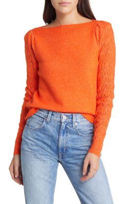 Treasure & Bond Treasure & Bond Pointelle Sleeve Sweater