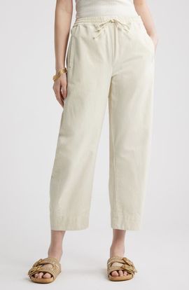 Treasure & Bond Treasure & Bond Pull-On Crop Barrel Leg Cotton Pants