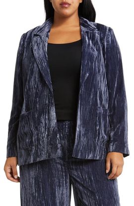 Treasure & Bond Treasure & Bond Relaxed Fit Textured Velvet Blazer