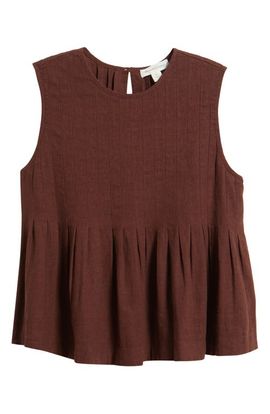Treasure & Bond Treasure & Bond Sleeveless Pleated Linen Blend Top