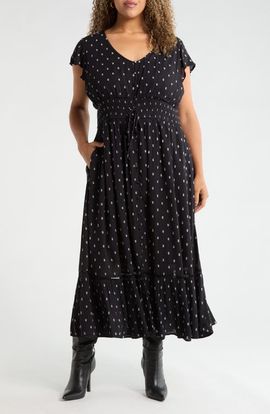 Treasure & Bond Treasure & Bond Smocked Dobby Maxi Dress