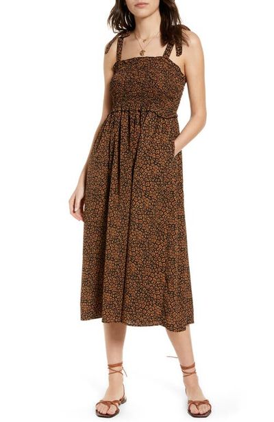 Treasure & Bond Treasure & Bond Tie Shoulder Midi Sundress