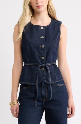 Treasure & Bond Treasure & Bond Tie Waist Denim Vest