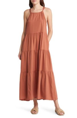 Treasure & Bond Treasure & Bond Tiered Halter Maxi Dress