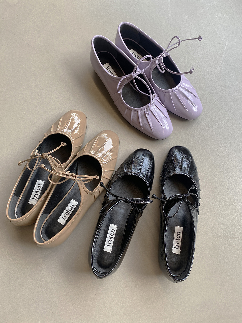 treten Pleats Ballerina Shoes