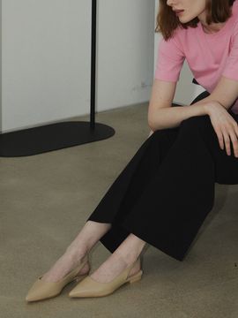 treten Pointed Toe Slingback Flat Shoes_4 Colors