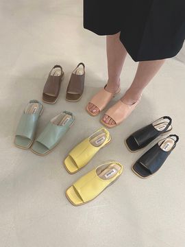 treten Square Toe Flat Sandals_5 Colors