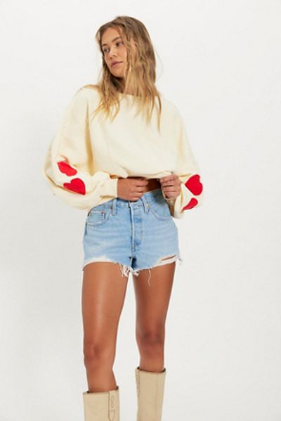 Tricia Fix Tricia Fix Crochet Heart Crew Neck Sweater