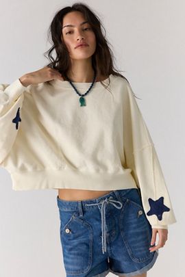 Tricia Fix Tricia Fix Crochet Star Sweatshirt