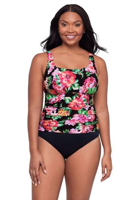 Trimshaper Trimshaper Amy Square Neck Back Tie One-Piece Control Swimsuit
