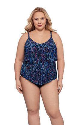 Trimshaper Trimshaper Ronnie 2 Tier Ruffle Tankini Swimsuit Top