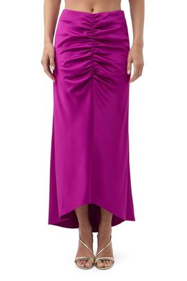 Trina Turk Trina Turk Aspen Satin Ruched Midi Skirt